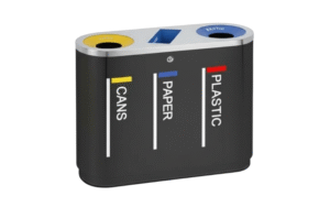 3 IN 1 RECYCLE BIN BLACK 126LTR