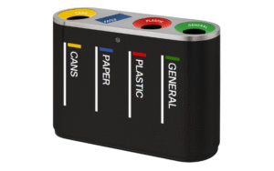 4 IN 1 RECYCLE BIN BLACK 168LTR