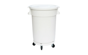 Round Garbage bin with dolly and lid