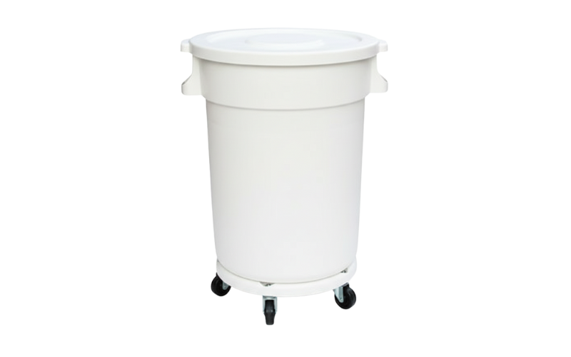 Round Garbage bin with dolly and lid