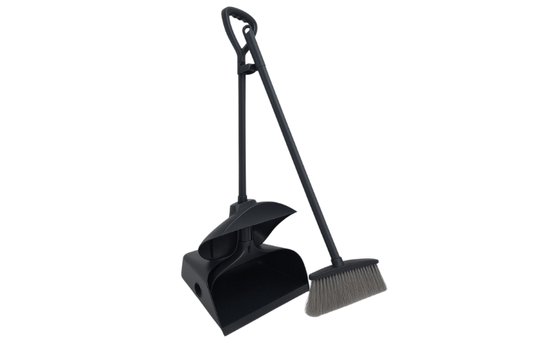 LOBBY DUSTPAN WITH BRUSH BLACK