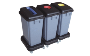 PLASTIC RECYCLE BIN WITH DOLLY 60X3
