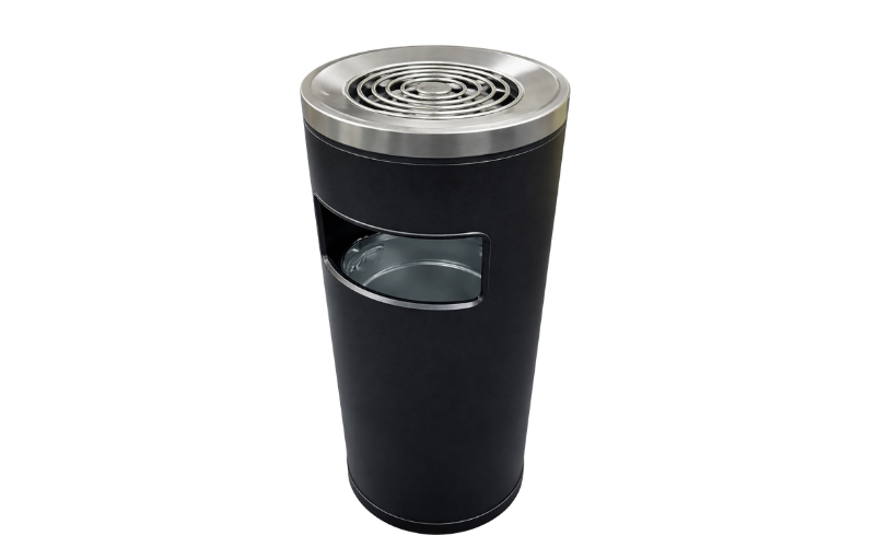 Ss ashtray bin black-round 30ltr