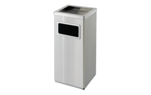 SS Ashtray Bin Silver Square 30 Ltr