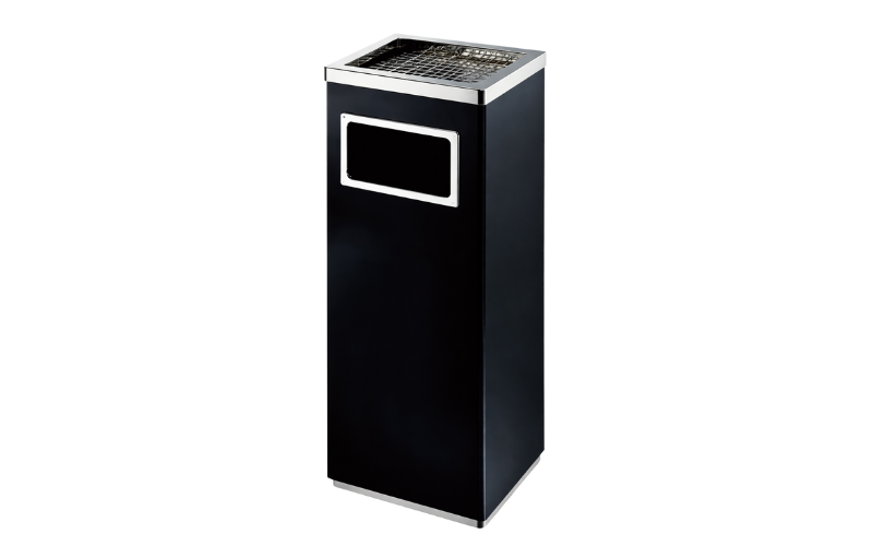 Ss Ashtray Bin Black-Square 30Ltr